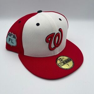 New Era Washington Nationals 59FIFTY Fitted Hat 2017 Spring Training NWT Size 7